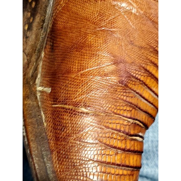 DAN POST 6836 Tan Brown Lizard Reptile Rodeo 9 - Picture 11 of 12